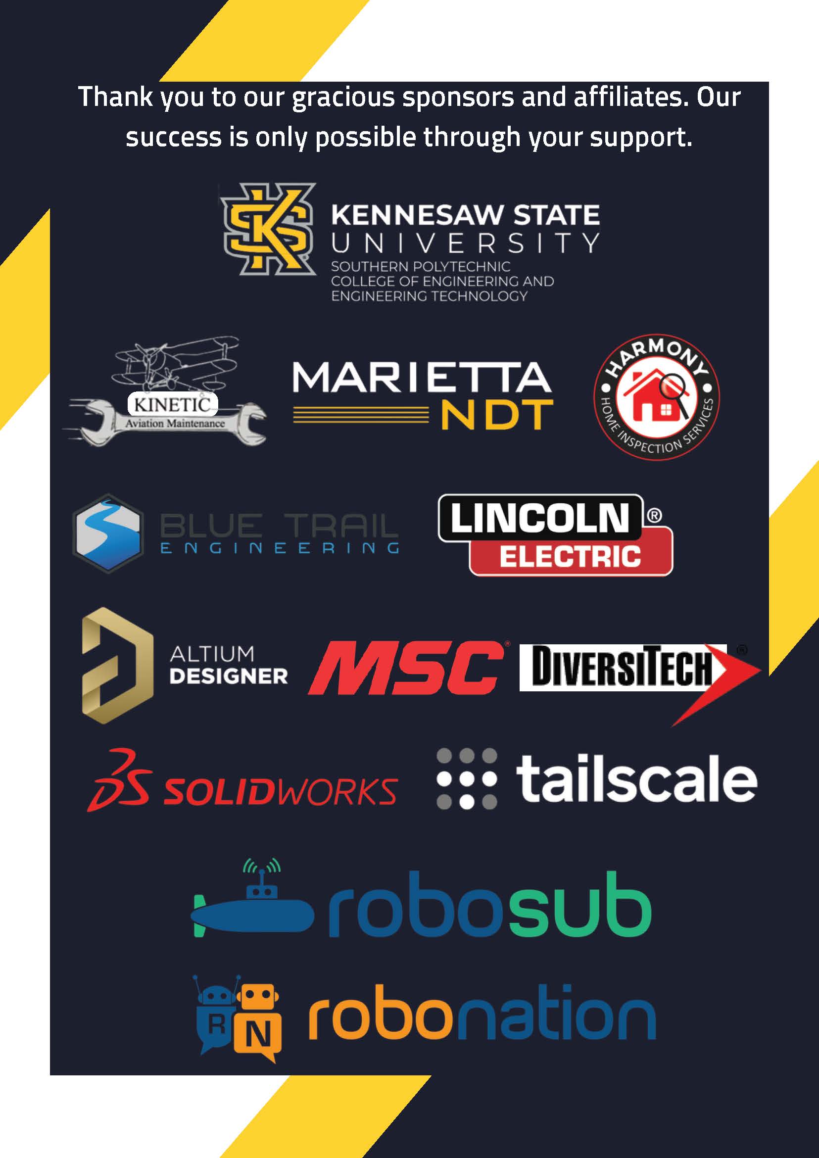 Sponsorship Packet Page